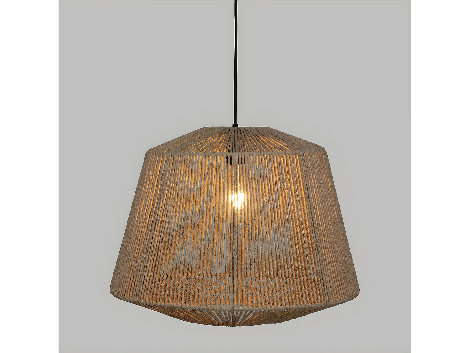 Luminaire Suspension en corde Beige D 48 cm