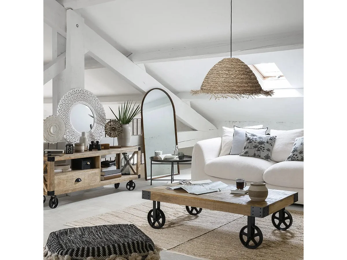 Luminaire Suspension en Roseau naturel D 56 cm