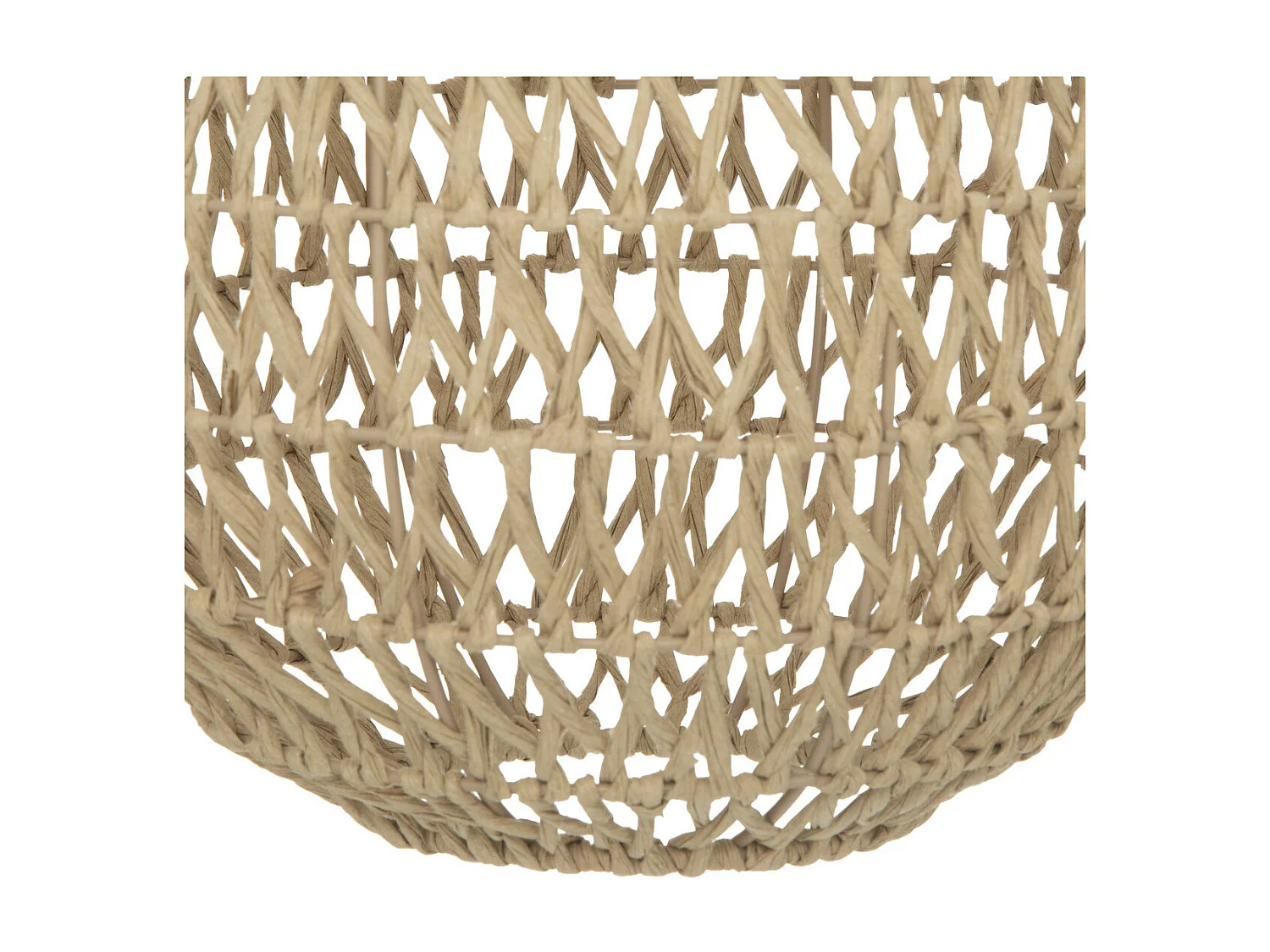 Luminaire Suspension 2 Lampes en métal et corde Beige