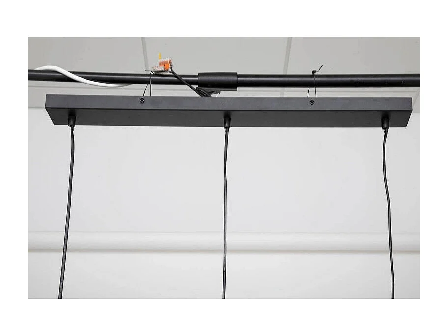 Luminaire Suspension 3 Lampes en métal Noir H 100 cm