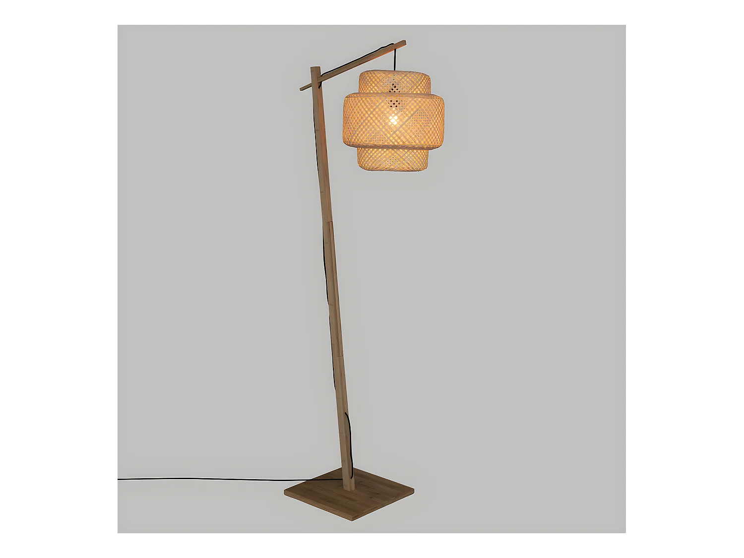 Lampadaire en Bambou naturel H 173 cm