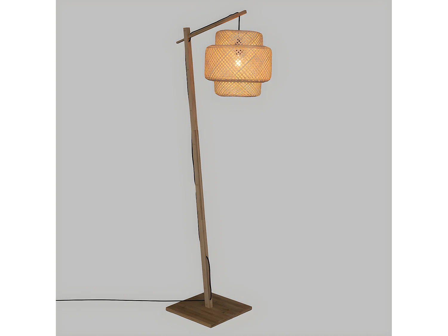 Lampadaire en Bambou naturel H 173 cm