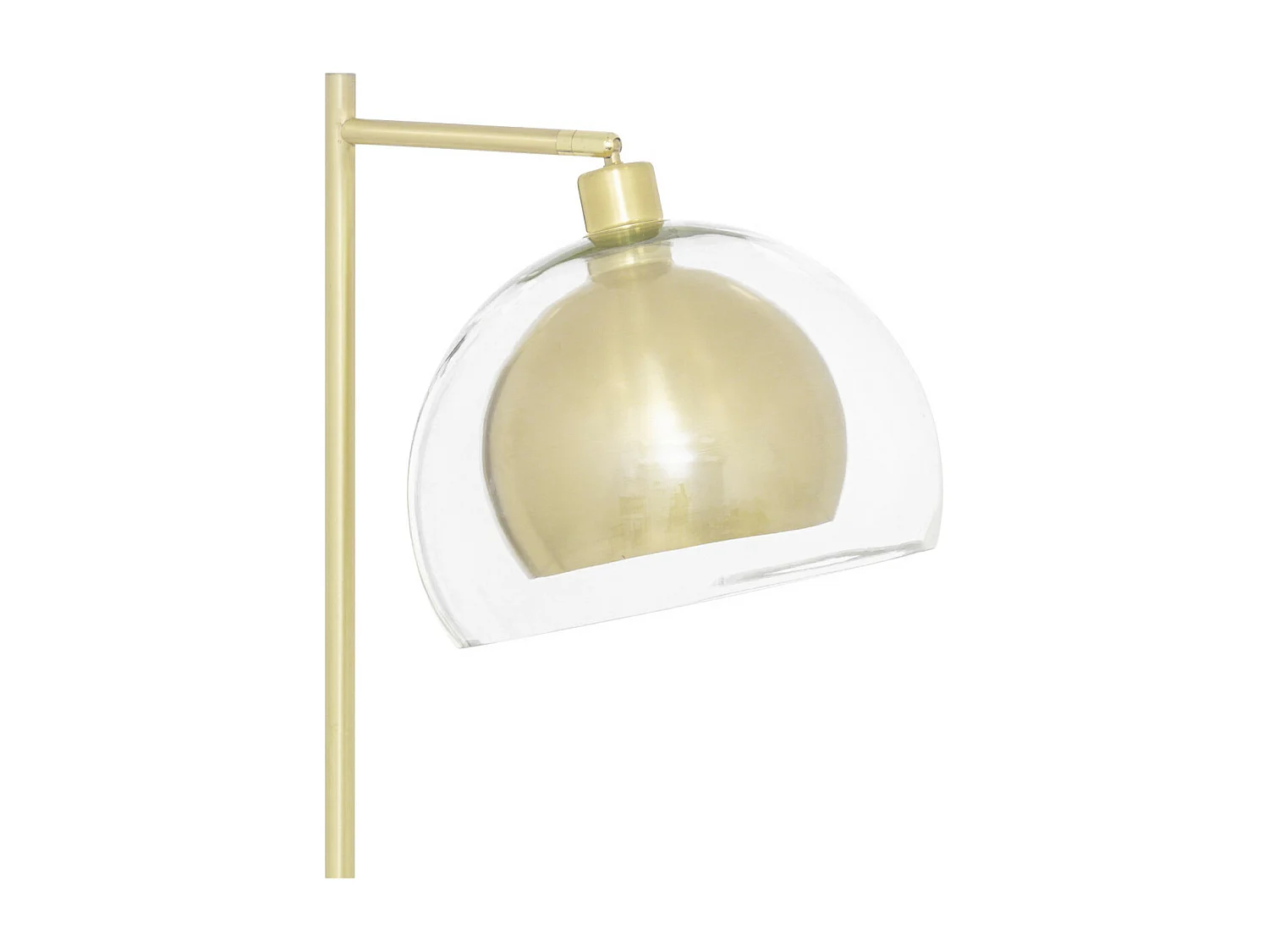 Lampadaire en métal Doré et Verre H 157 cm