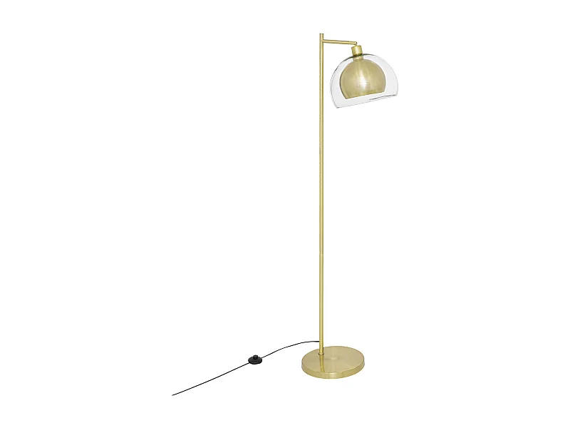 Lampadaire en métal Doré et Verre H 157 cm