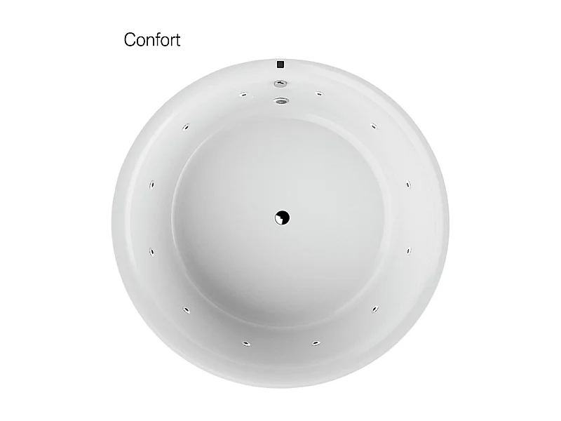 Baignoire balnéo ronde NOA blanche Ø 190 cm - Tablier inclus Confort