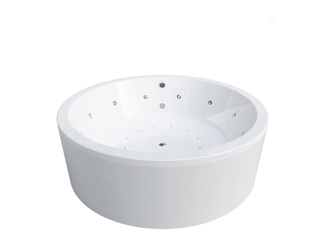 Baignoire balnéo ronde NOA blanche Ø 190 cm - Tablier inclus DS Confort