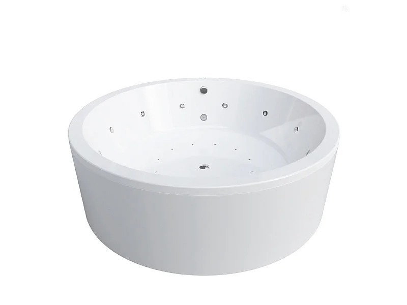 Baignoire balnéo ronde NOA blanche Ø 190 cm - Tablier inclus DS Confort