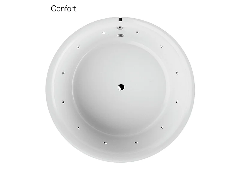 Baignoire balnéo ronde NOA blanche Ø 190 cm - Tablier inclus DS Confort
