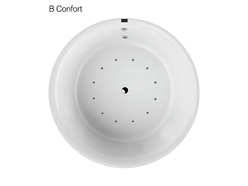 Baignoire balnéo ronde NOA blanche Ø 160 cm - Tablier non inclus Confort