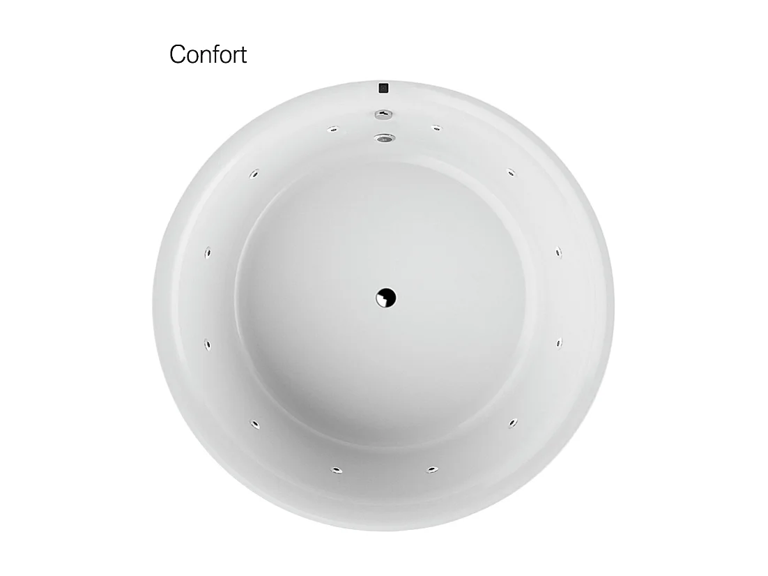 Baignoire balnéo ronde NOA blanche Ø 190 cm - Tablier non inclus Élégance