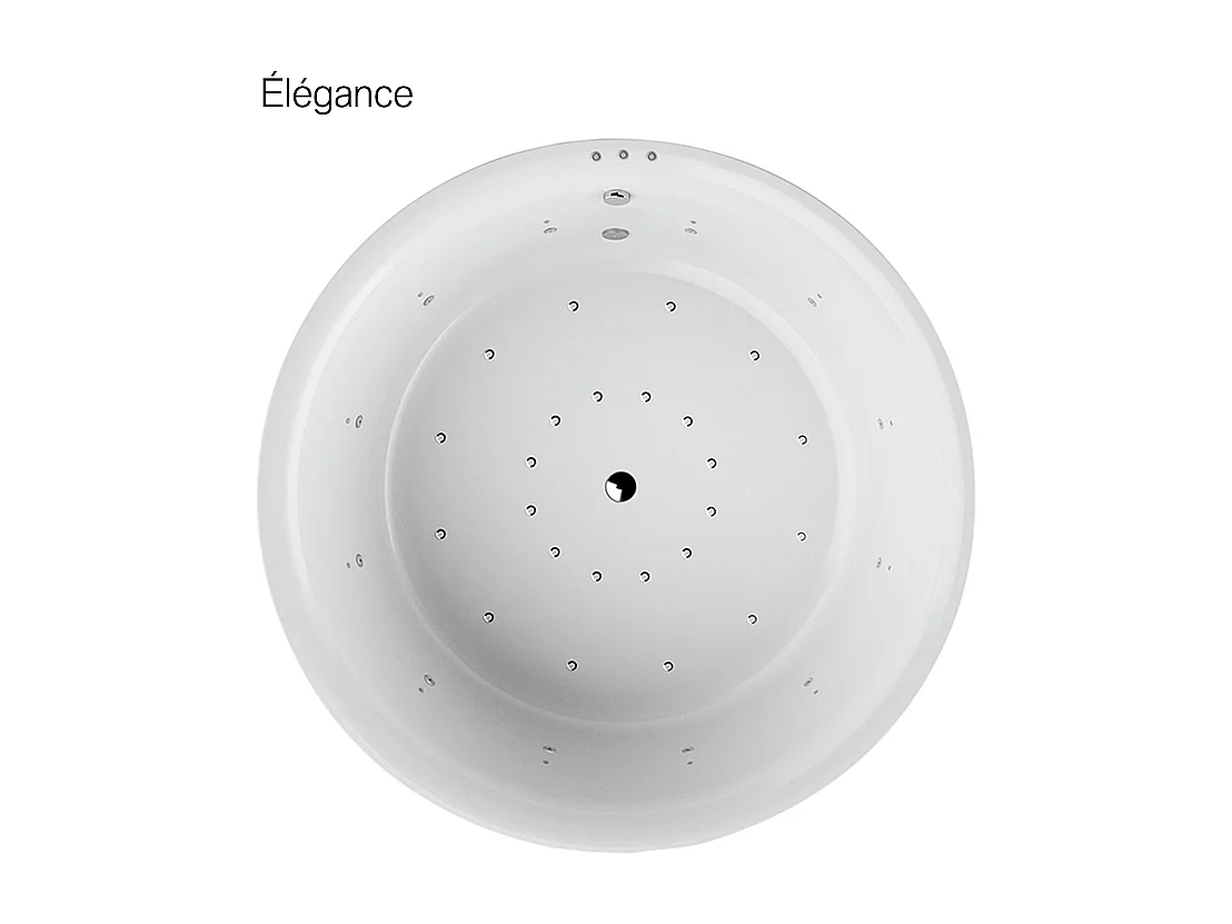 Baignoire balnéo ronde NOA blanche Ø 160 cm - Tablier non inclus Élégance