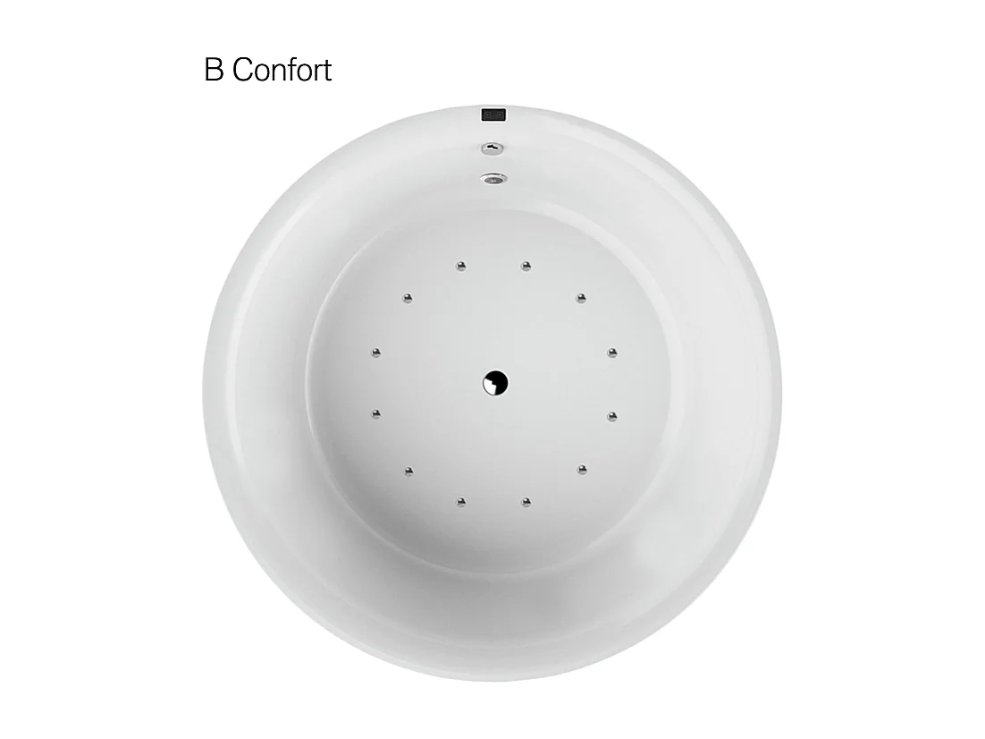 Baignoire balnéo ronde NOA blanche Ø 190 cm - Tablier non inclus T Confort