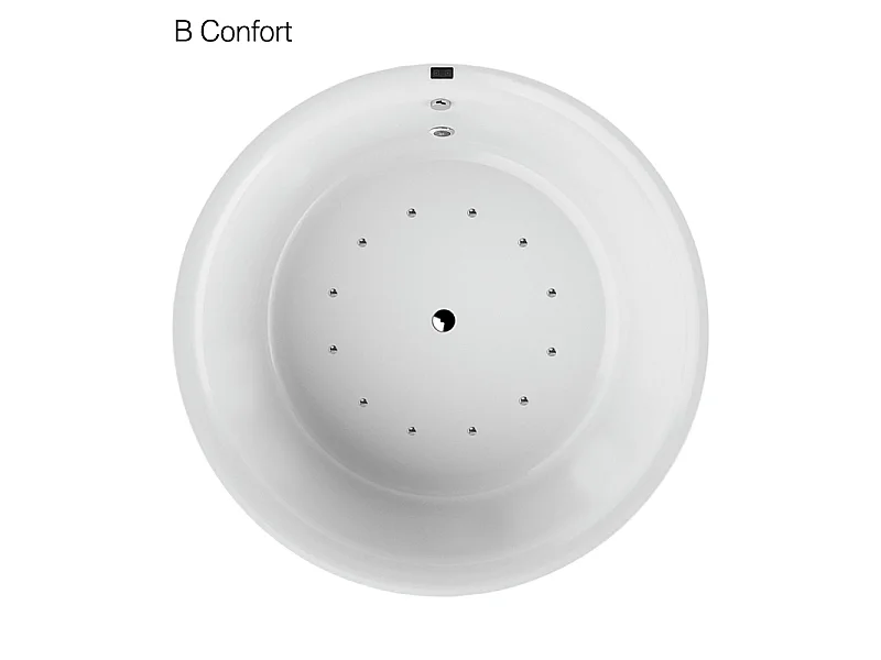 Baignoire balnéo ronde NOA blanche Ø 190 cm - Tablier inclus Élégance