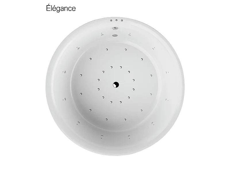 Baignoire balnéo ronde NOA blanche Ø 190 cm - Tablier inclus B Confort