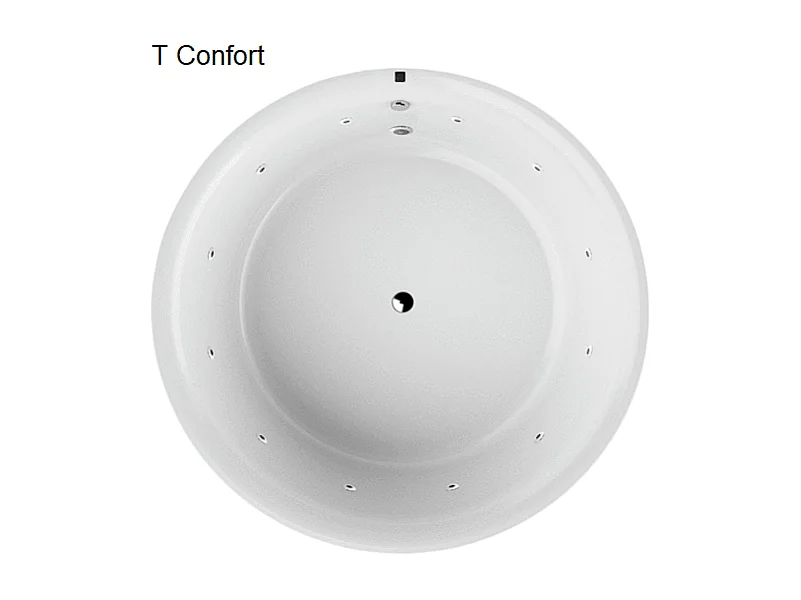 Baignoire balnéo ronde NOA blanche Ø 160 cm - Tablier inclus T Confort