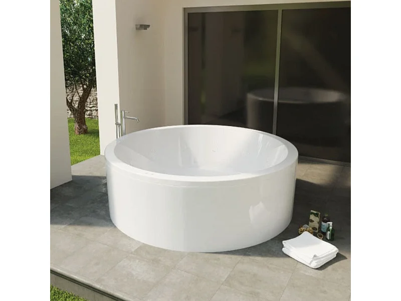 Baignoire îlot ronde NOA blanche Ø 190 cm  Tablier non inclus