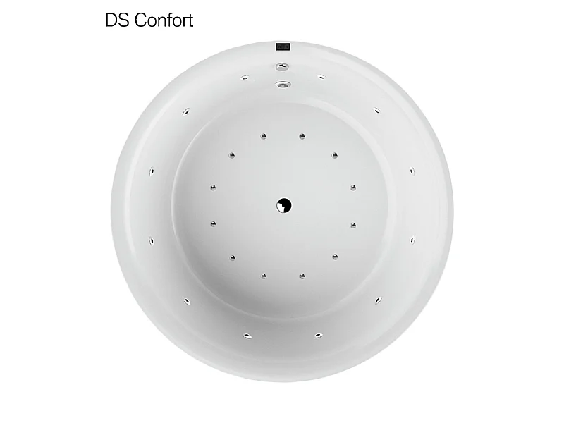 Baignoire balnéo ronde NOA blanche Ø 160 cm - Tablier non inclus T Confort