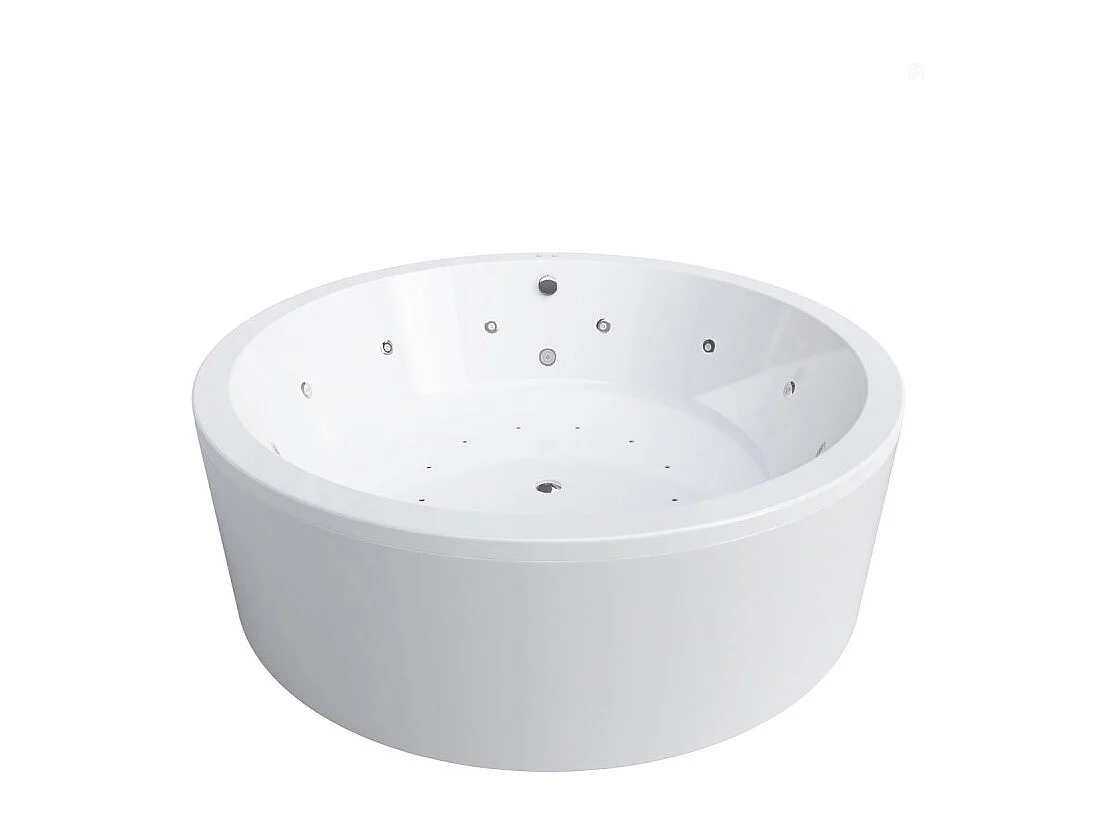 Baignoire balnéo ronde NOA blanche Ø 180 cm - Tablier inclus DS Confort