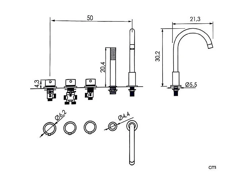 Baignoire design semi-îlot rectangulaire TRENTO MURO blanche 175 cm  Sans option
