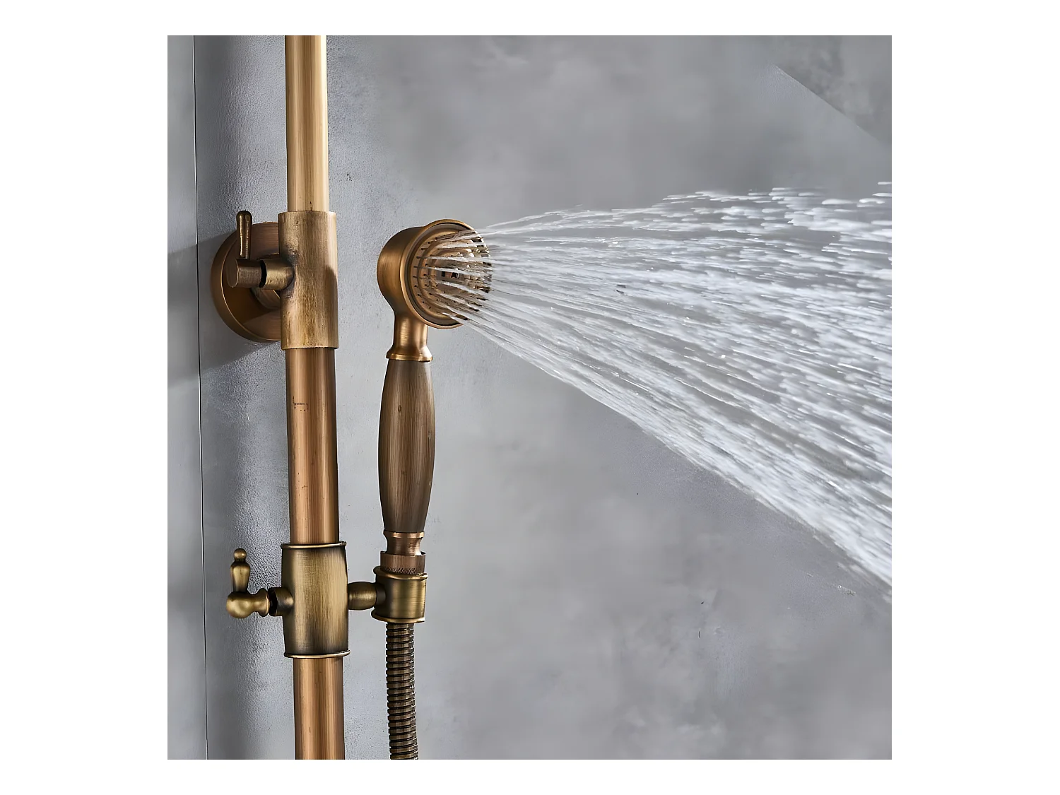 Columna de ducha monomando retro SENISE dorado envejecido