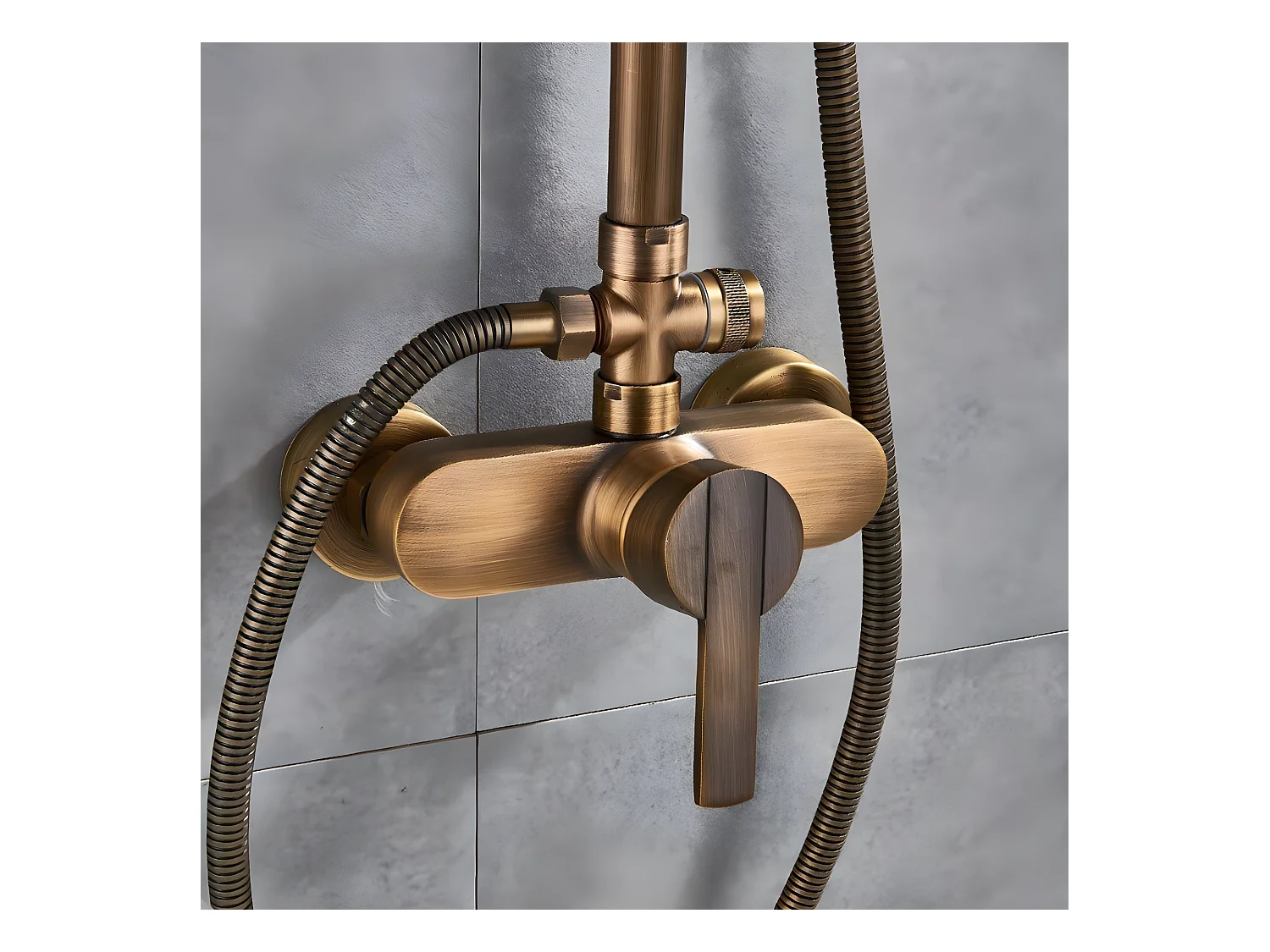 Columna de ducha monomando retro SENISE dorado envejecido