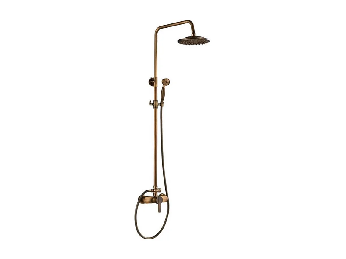 Columna de ducha monomando retro SENISE dorado envejecido
