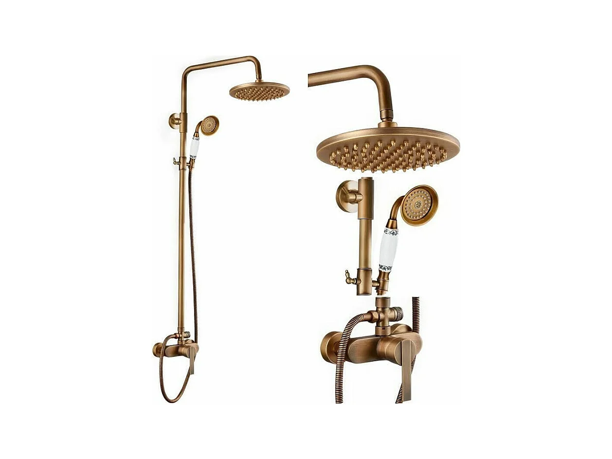 Columna de ducha monomando retro TURSI dorado envejecido