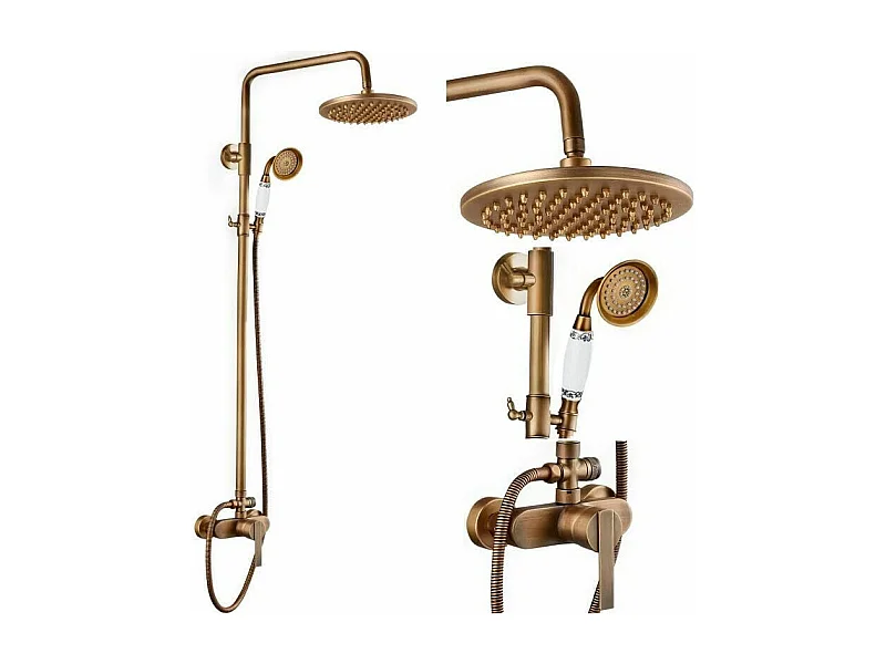 Columna de ducha monomando retro TURSI dorado envejecido