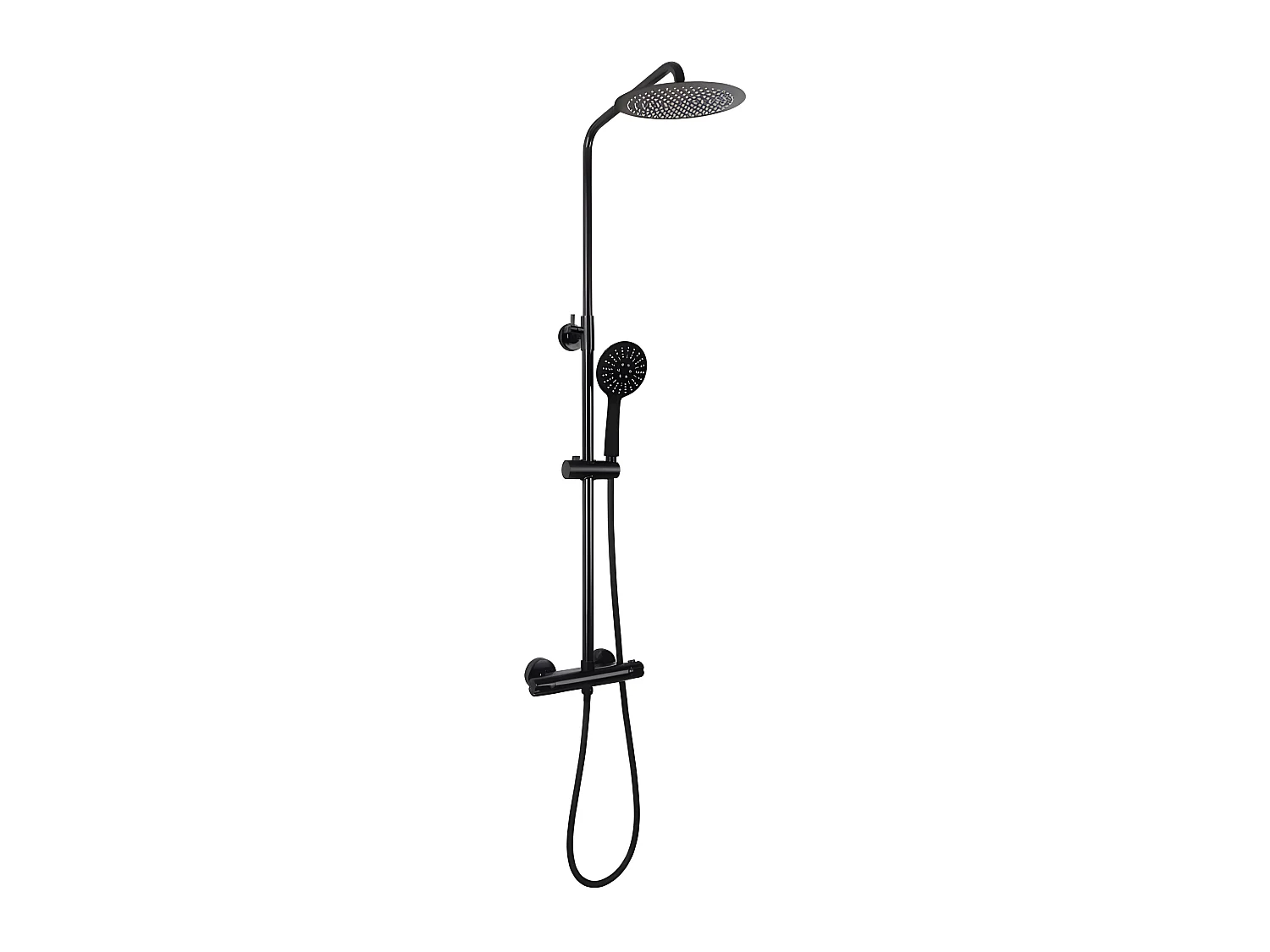 Columna de ducha termostática BOSSA negro mate  Ø30 cm