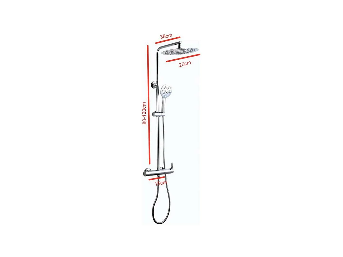 Colonne de douche mitigeur SALVIA finition chromée 25 cm