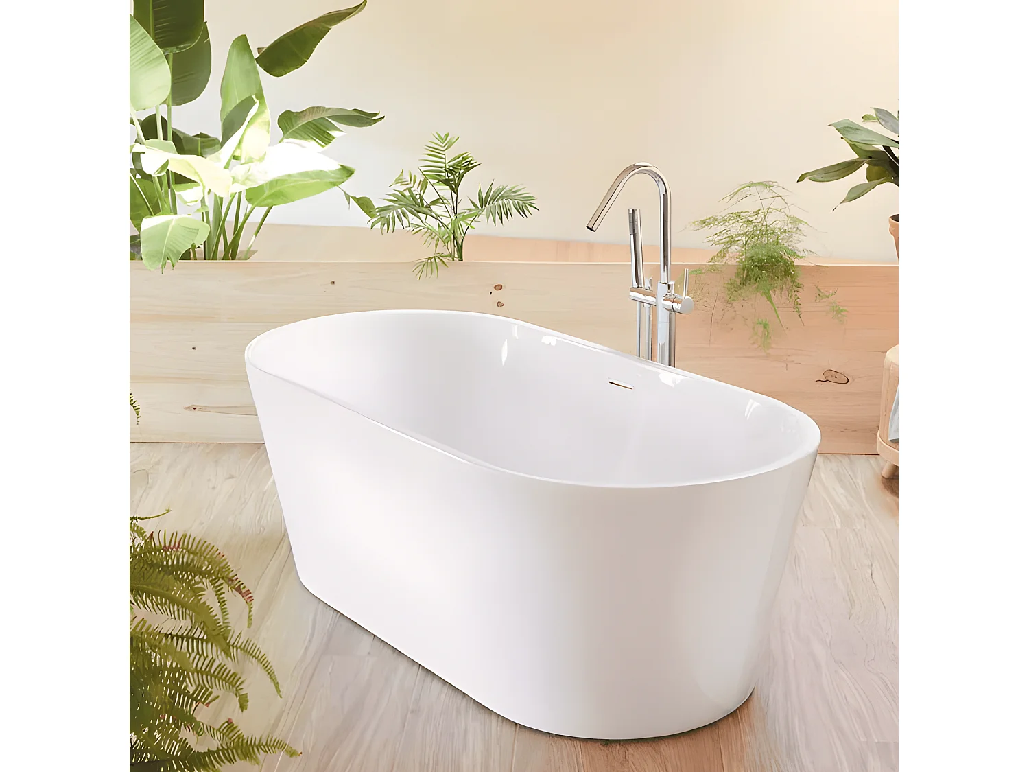 Freistehende Badewanne TORINO | SANYCCES Weiß 170 cm