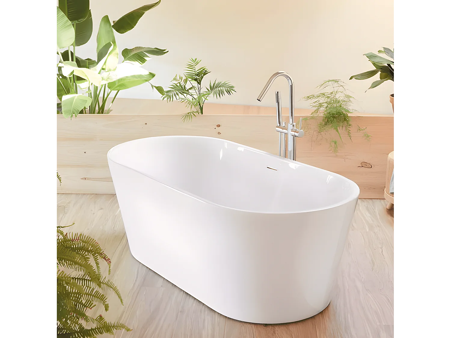 Freistehende Badewanne TORINO | SANYCCES Weiß 170 cm