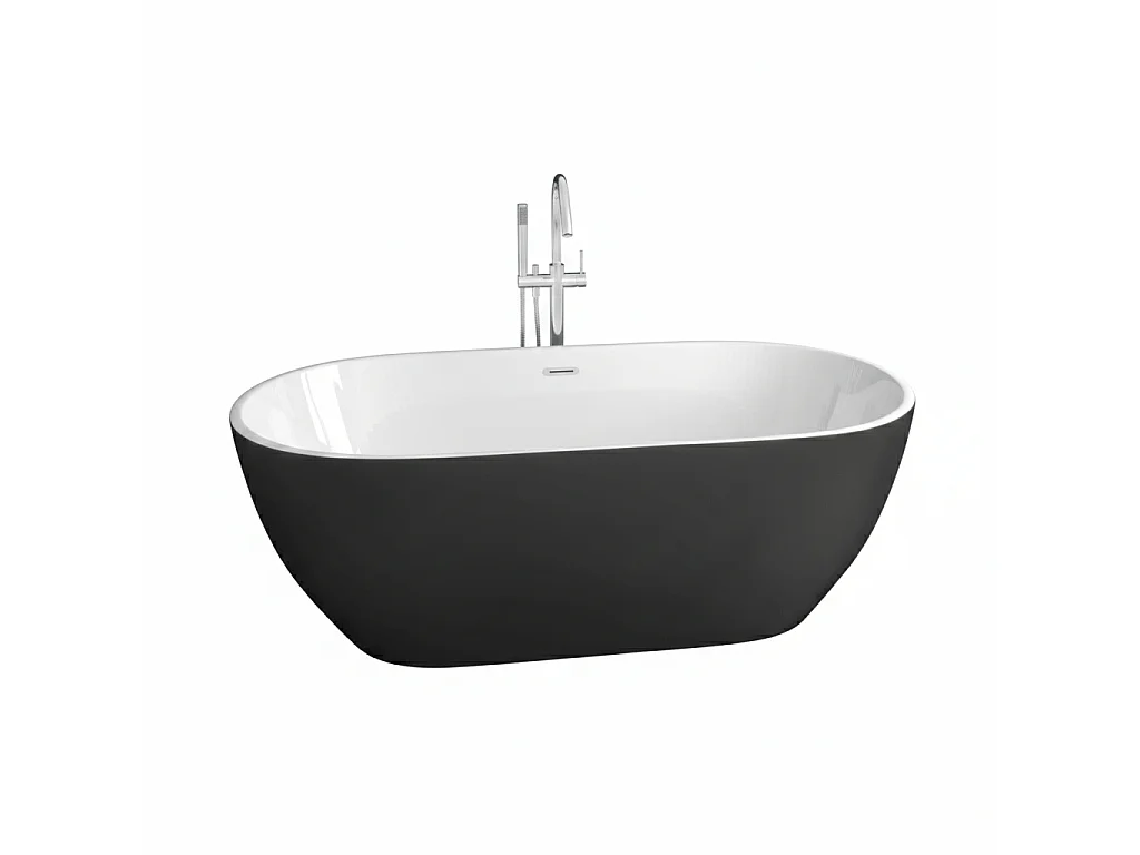 Freistehende Badewanne TRENTO | SANYCCES Schwarz 170 cm