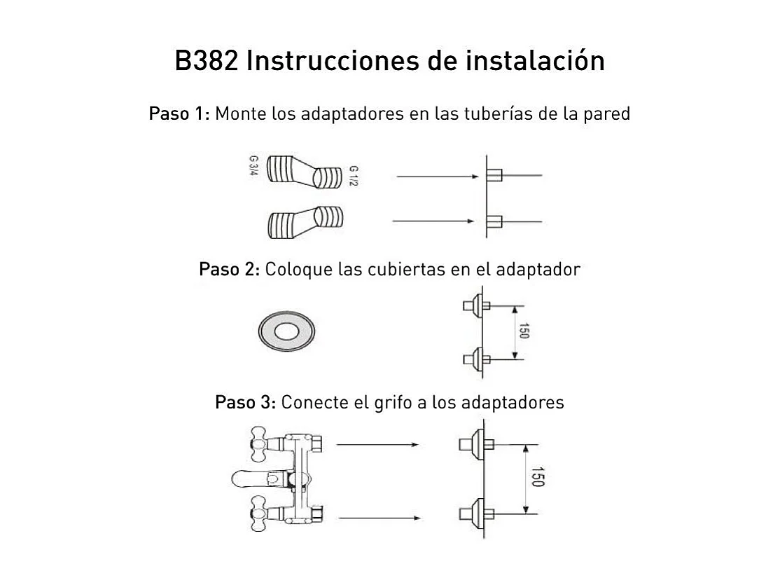 Grifo pared retro baño/ducha KINGDOM cromado