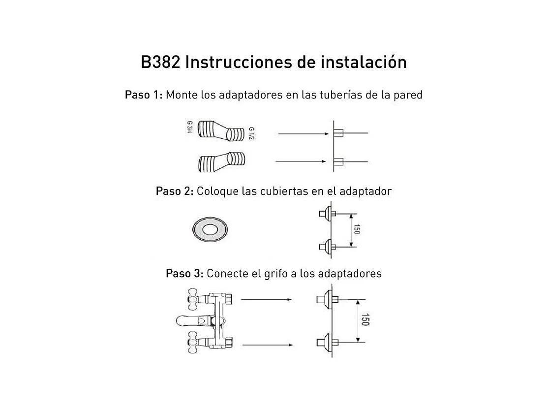 Grifo pared retro baño/ducha KINGDOM dorado