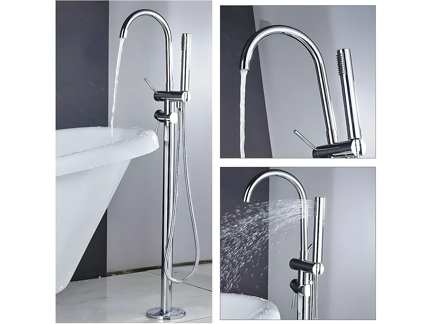 Freistehende Wannenarmatur Einhebelmischer CALGARY chrom