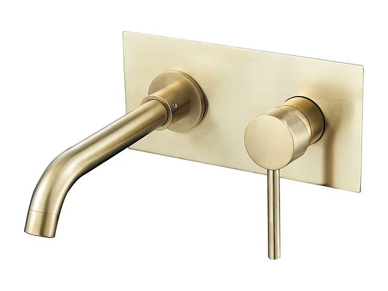 Grifo lavabo empotrado monomando CARLOW oro cepillado Dorado