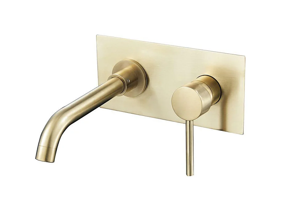 Grifo lavabo empotrado monomando CARLOW oro cepillado Dorado