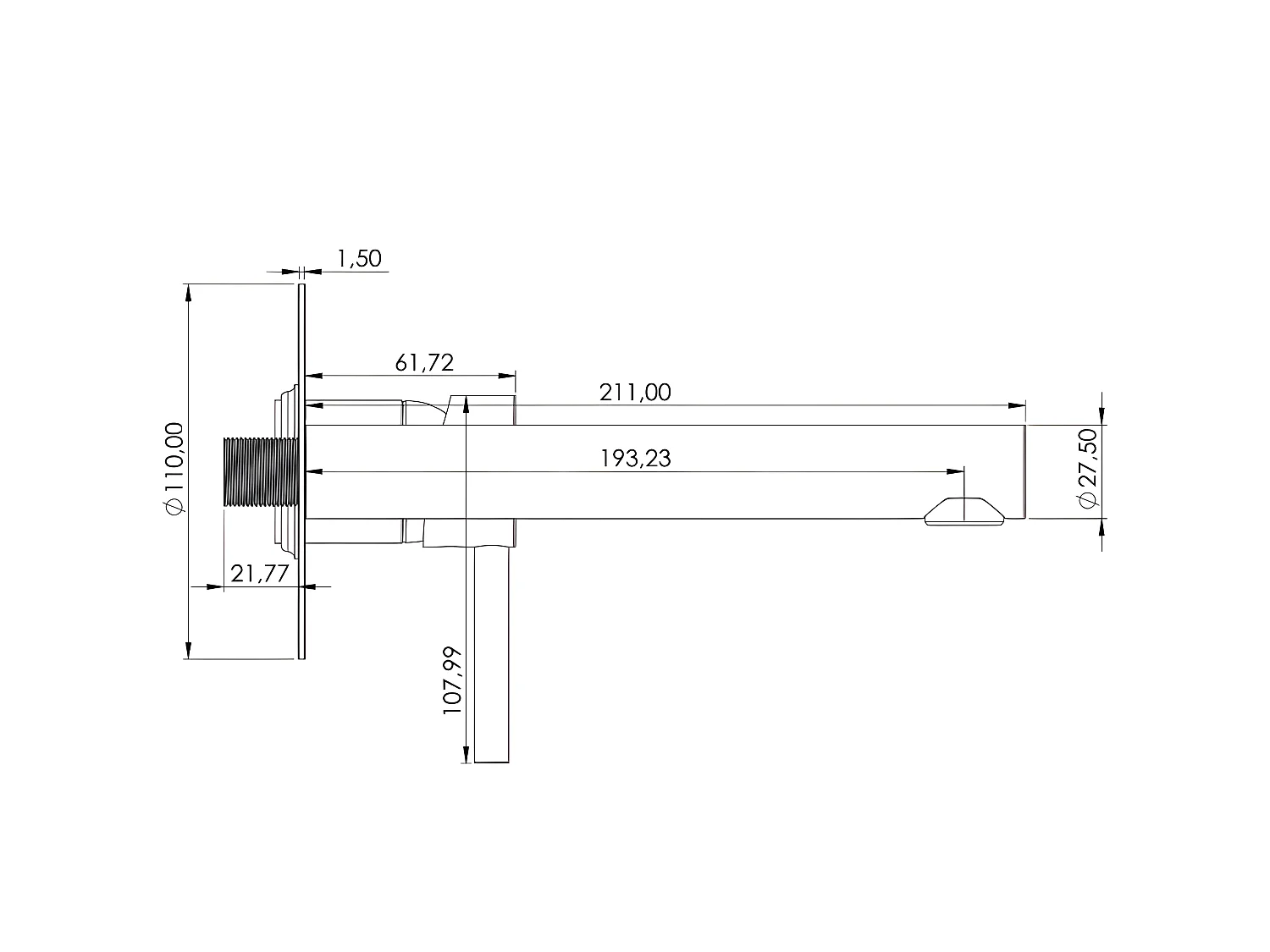 Grifo monomando lavabo empotrado MILTON cromado