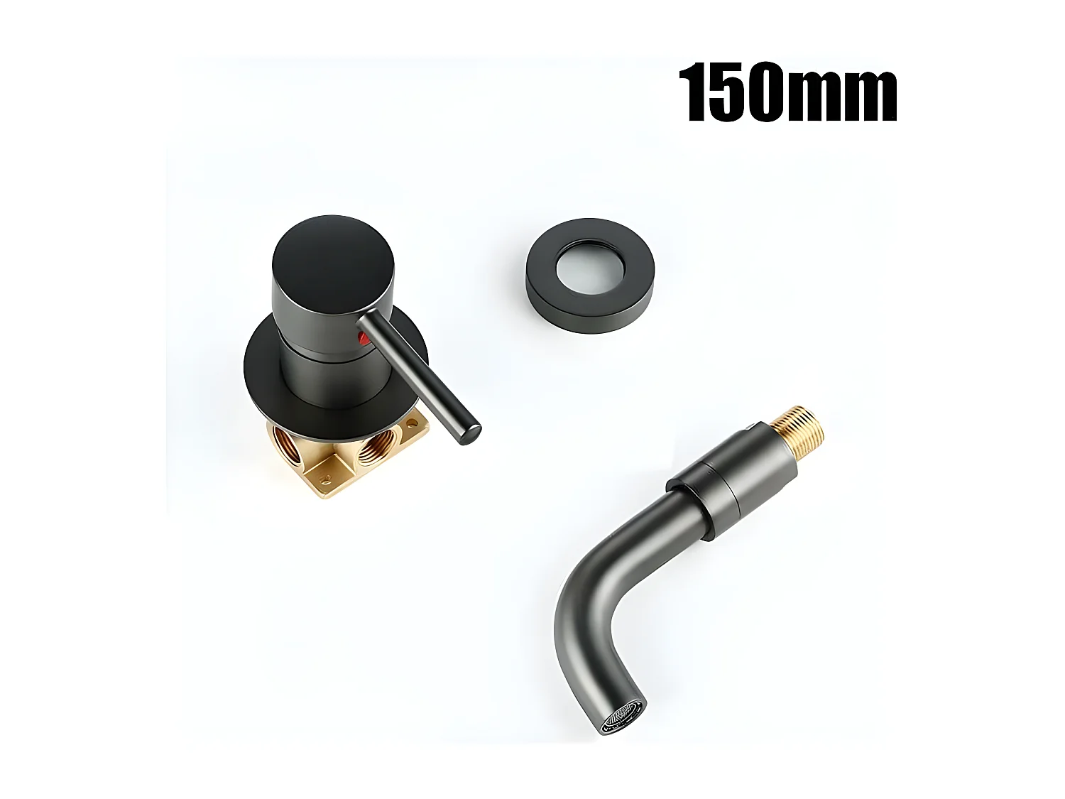 Grifo lavabo empotrado monomando BORACAY negro