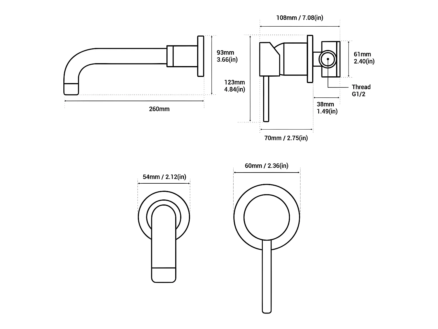 Grifo lavabo largo empotrado monomando CAIMAN cromado largo