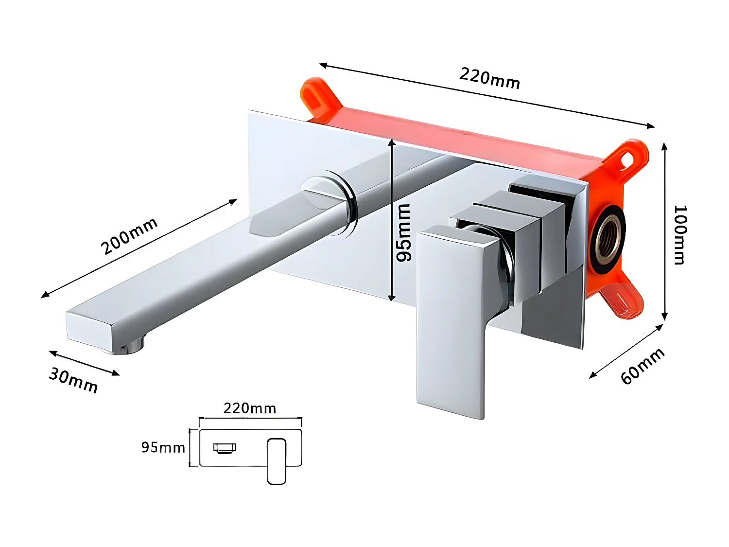 Grifo lavabo empotrado monomando TILSO cromado