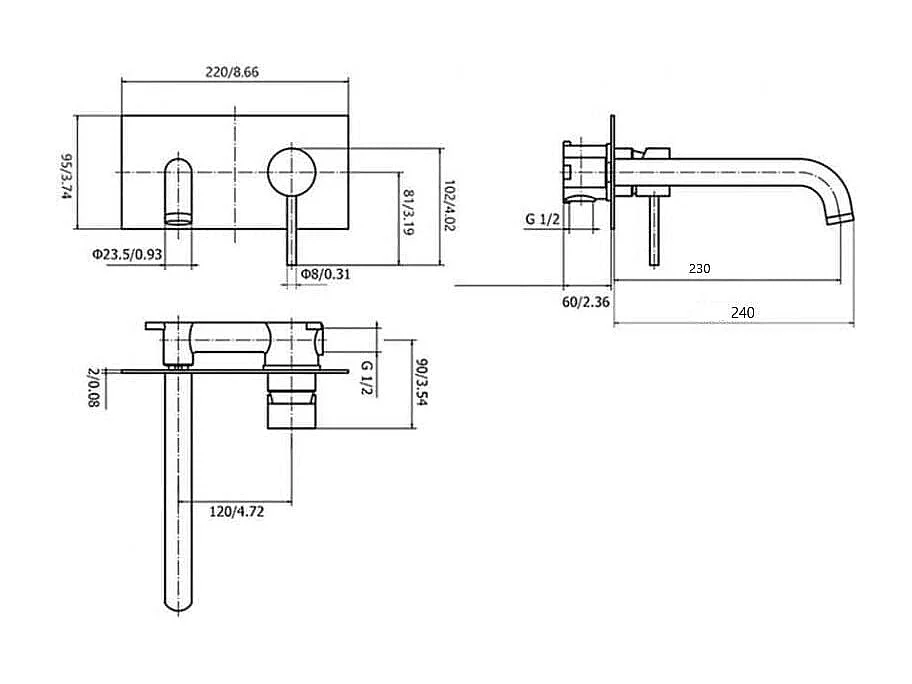 Unterputz-Waschtischarmatur CARLOW schwarz