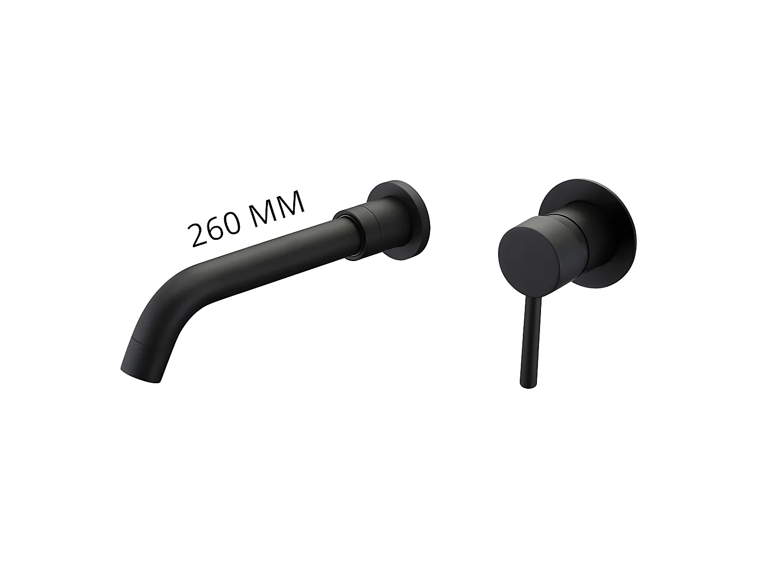 Grifo lavabo largo empotrado monomando CAIMAN negro largo