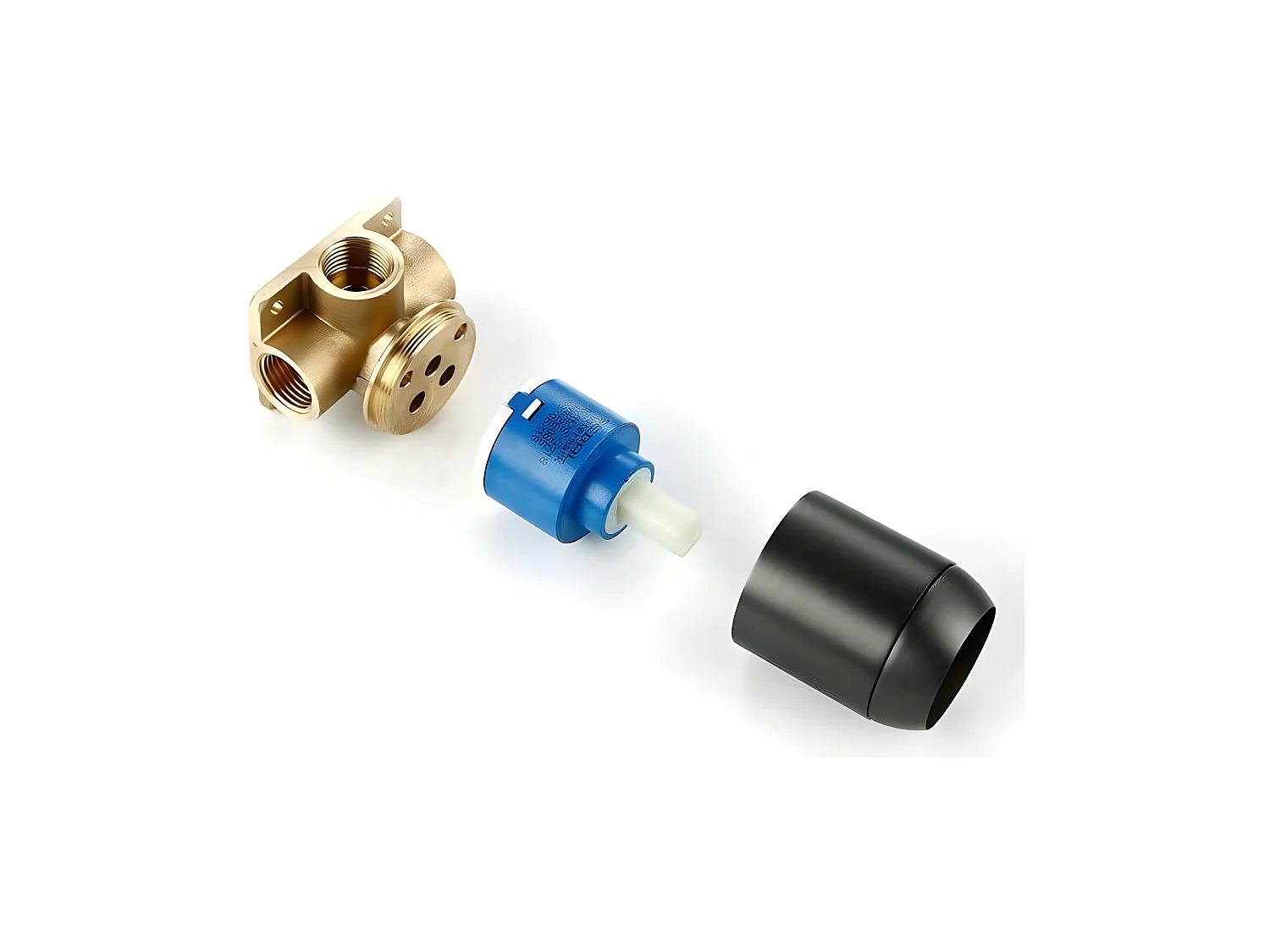 Grifo lavabo largo empotrado monomando CAIMAN negro largo