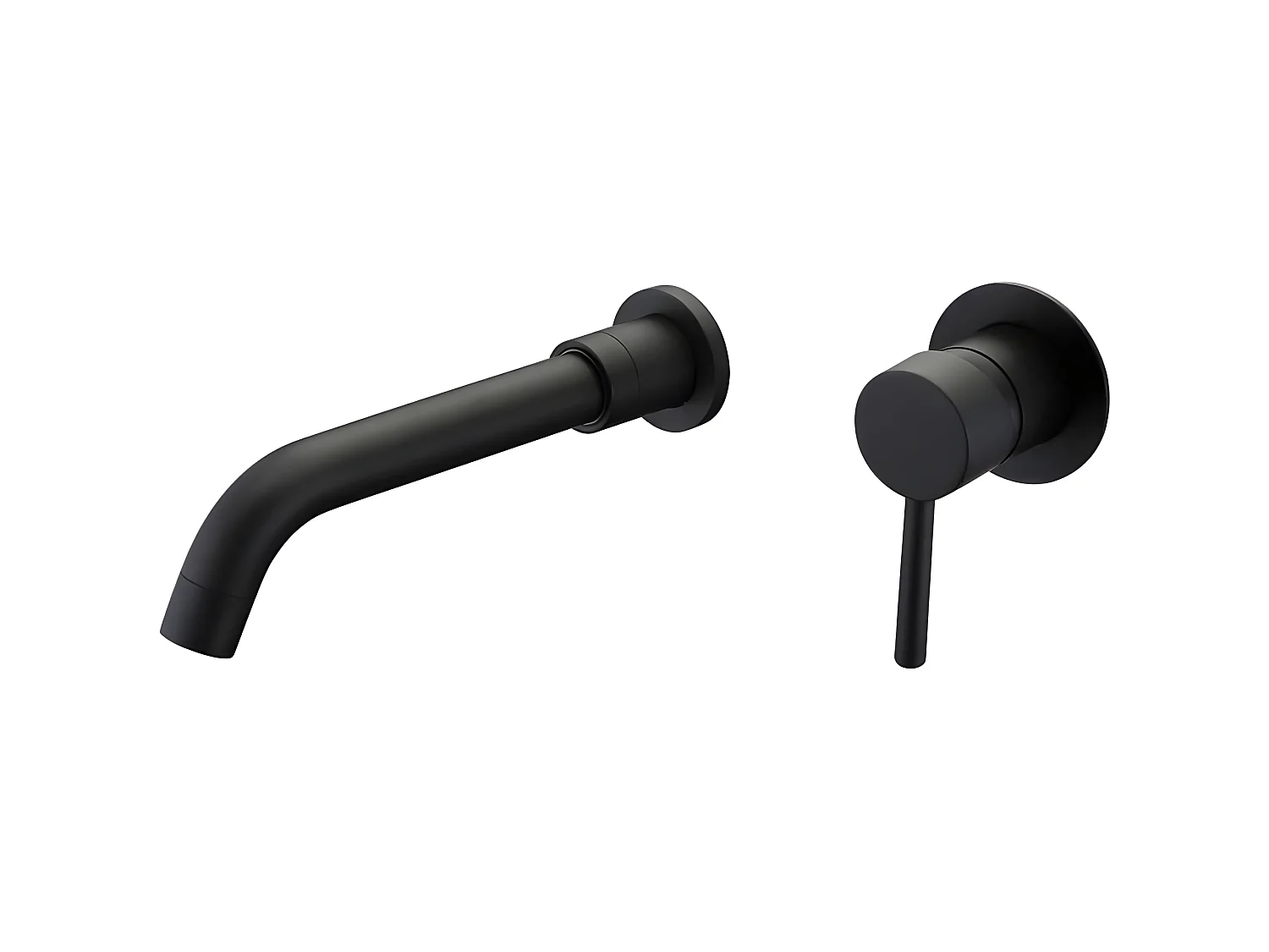 Grifo lavabo largo empotrado monomando CAIMAN negro largo