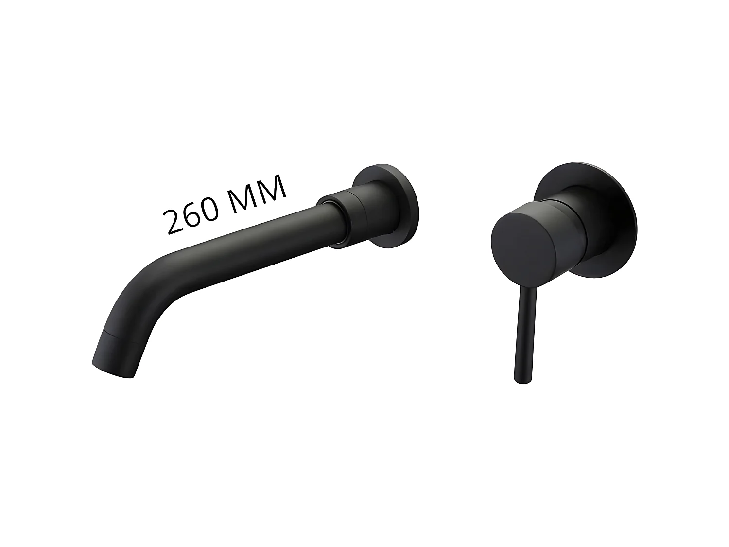 Grifo lavabo largo empotrado monomando CAIMAN negro largo