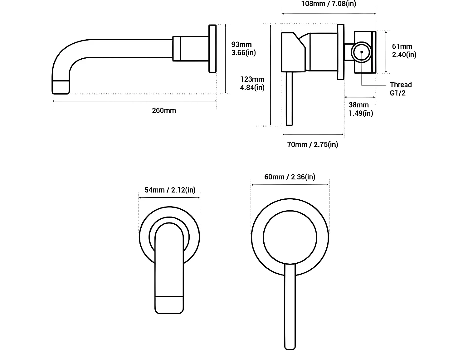 Grifo lavabo largo empotrado monomando CAIMAN negro largo