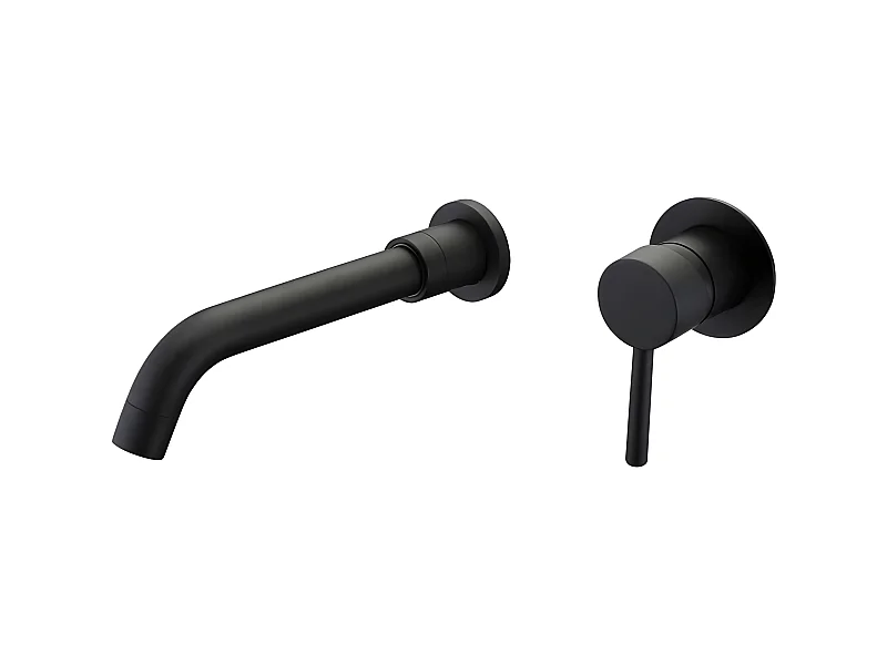 Grifo lavabo largo empotrado monomando CAIMAN negro largo