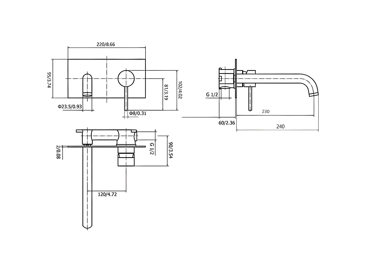 Unterputz-Waschtischarmatur CARLOW chrom